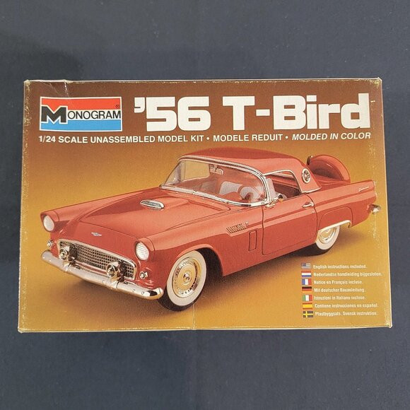 Monogram '56 T-Bird 1:24 Scale Ford Thunderbird Model Kit 2289 Vintage 1982 NEW - Picture 1 of 9